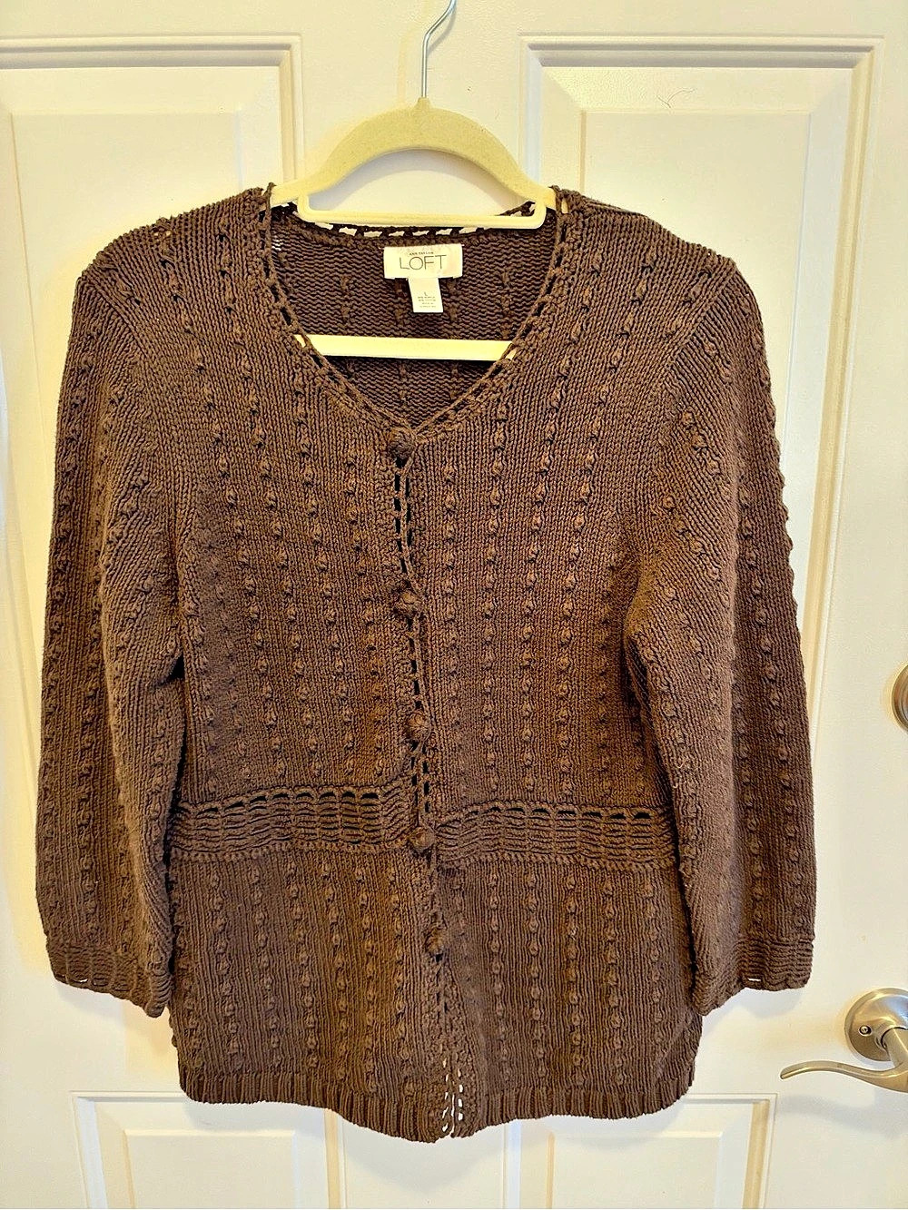 Ann Taylor LOFT Brown Knit Sweater good shape